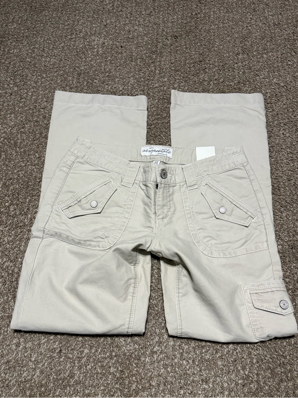 Aeropostale Light Beige Casual Pants with Pocket Detail